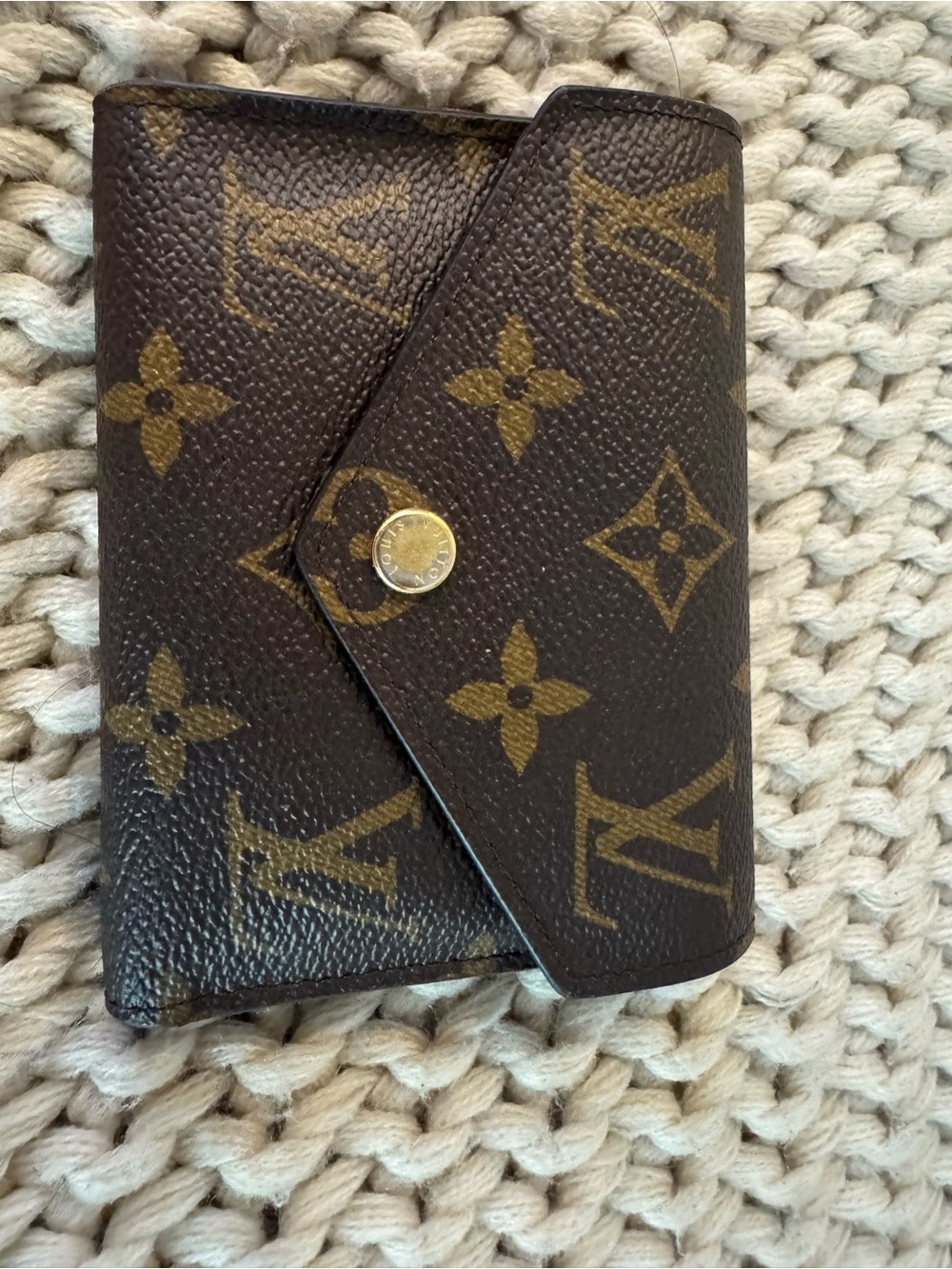 Designer Monogram Trifold Card Holder Wallet - Brown